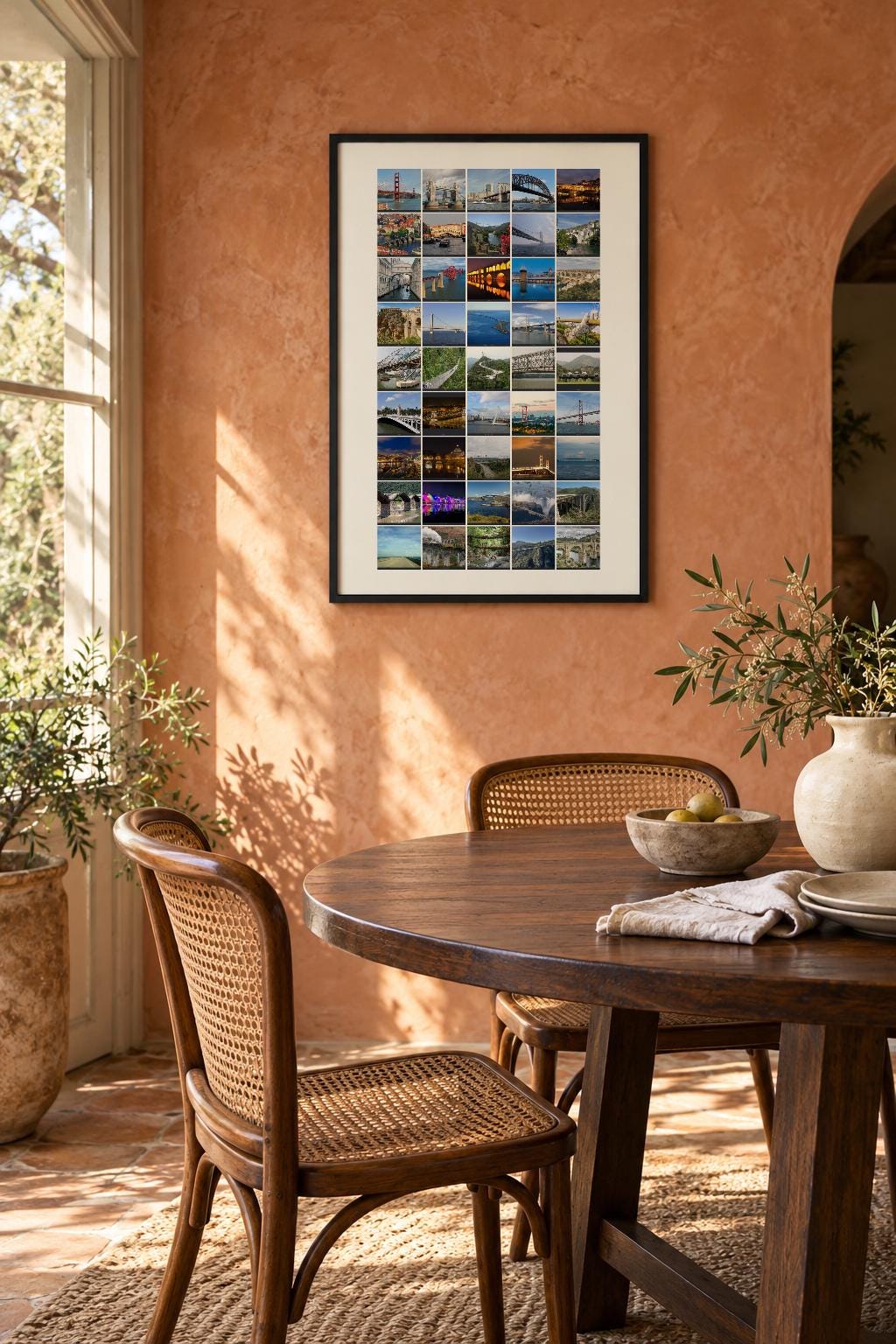 45 Bridges of the World 45-photo collage illustrative room mockup