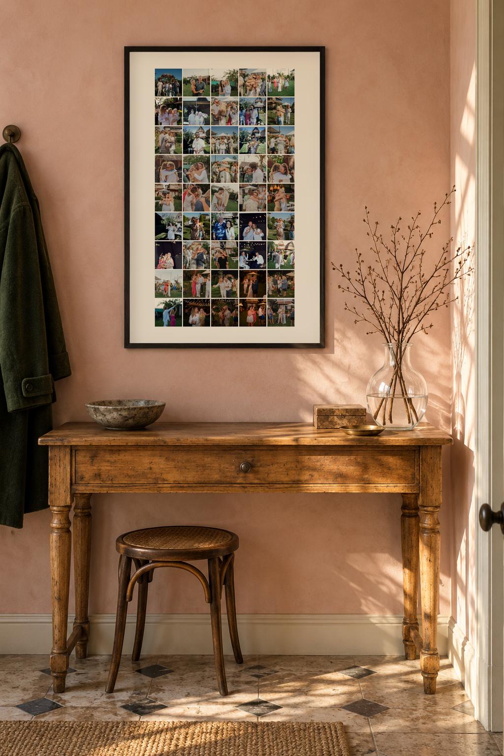 Personalised Wedding 45-photo collage illustrative room mockup
