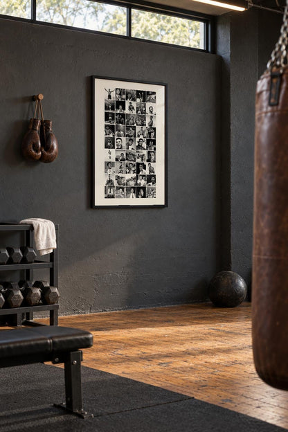 Muhammad Ali 45-photo collage illustrative room mockup