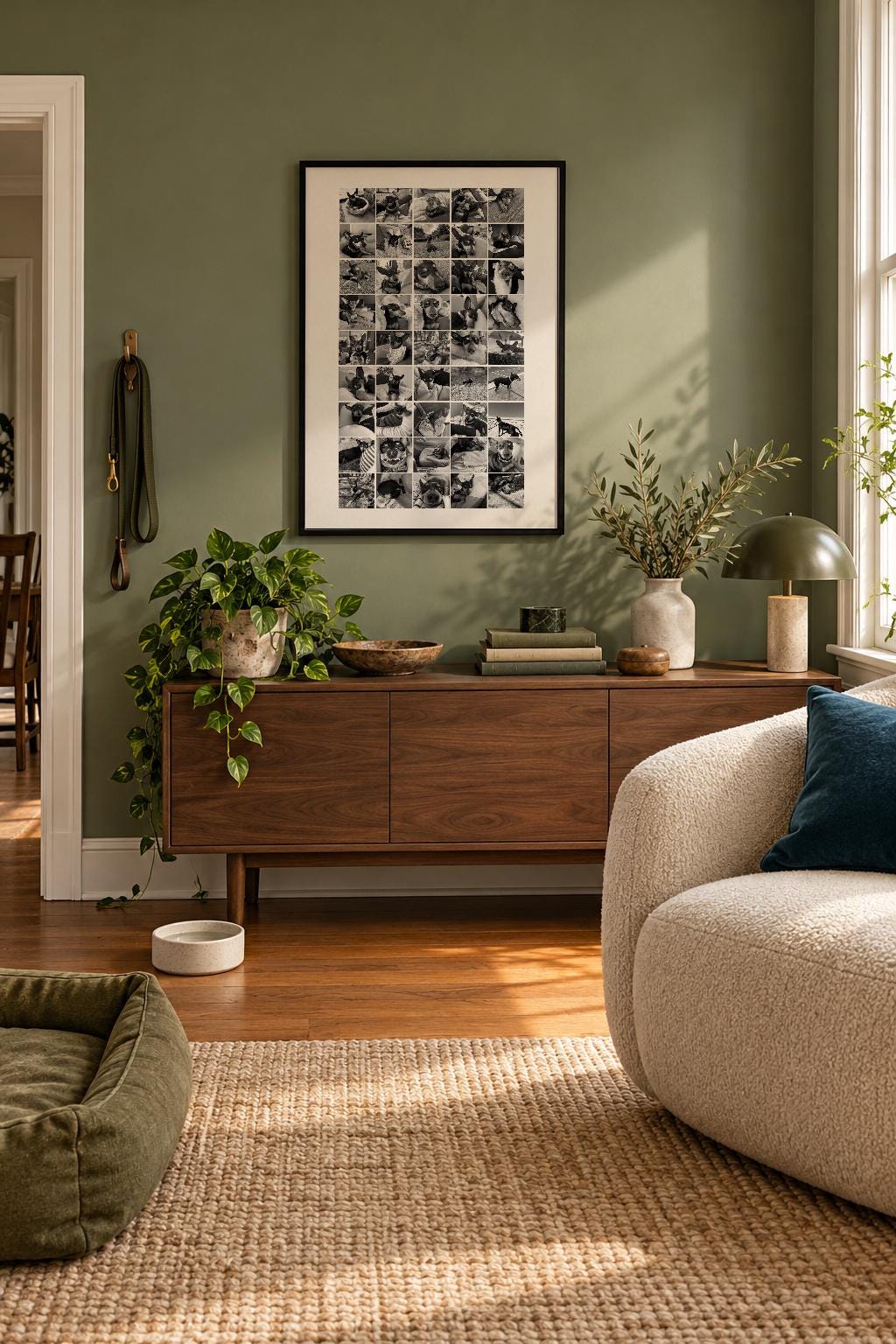 Personalised Pet 45-photo collage illustrative room mockup