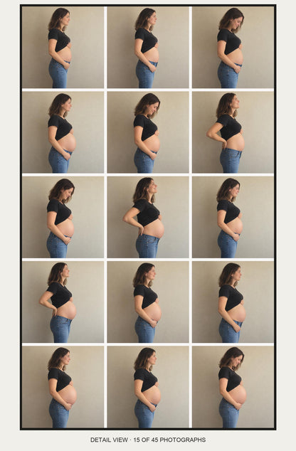 Personalised Pregnancy 45-photo collage 15 adjacent photographs detail