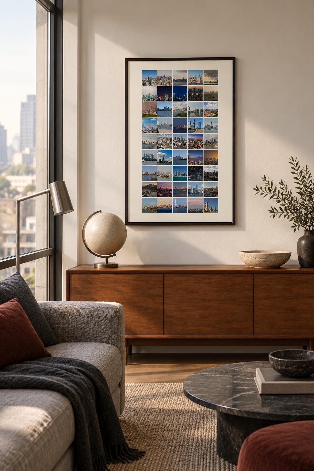 45 World Skylines 45-photo collage illustrative room mockup