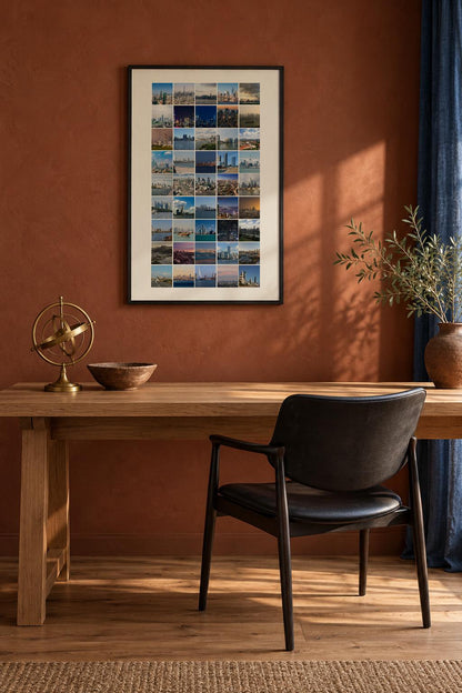 45 World Skylines 45-photo collage illustrative room mockup