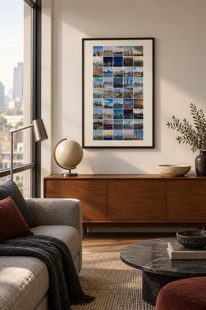 45 World Skylines 45-photo collage illustrative room mockup