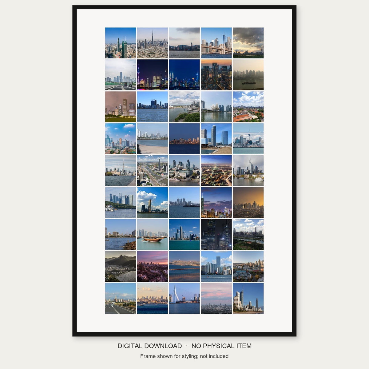 45 World Skylines 45-photo collage complete product view