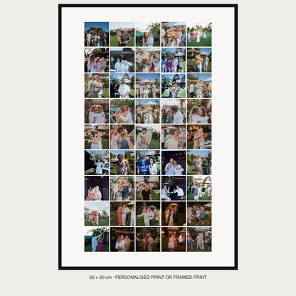 Personalised Wedding 45-photo collage complete product view