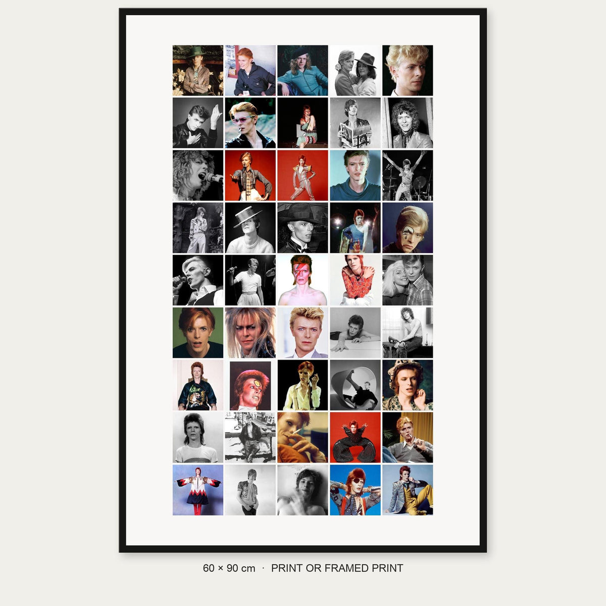 David Bowie 45-photo collage complete product view