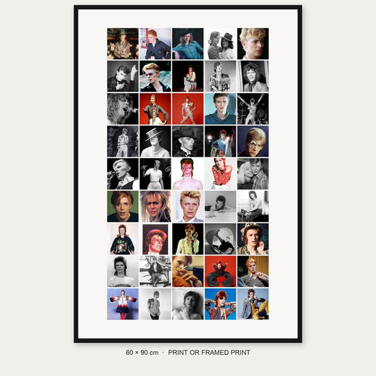 David Bowie 45-photo collage complete product view