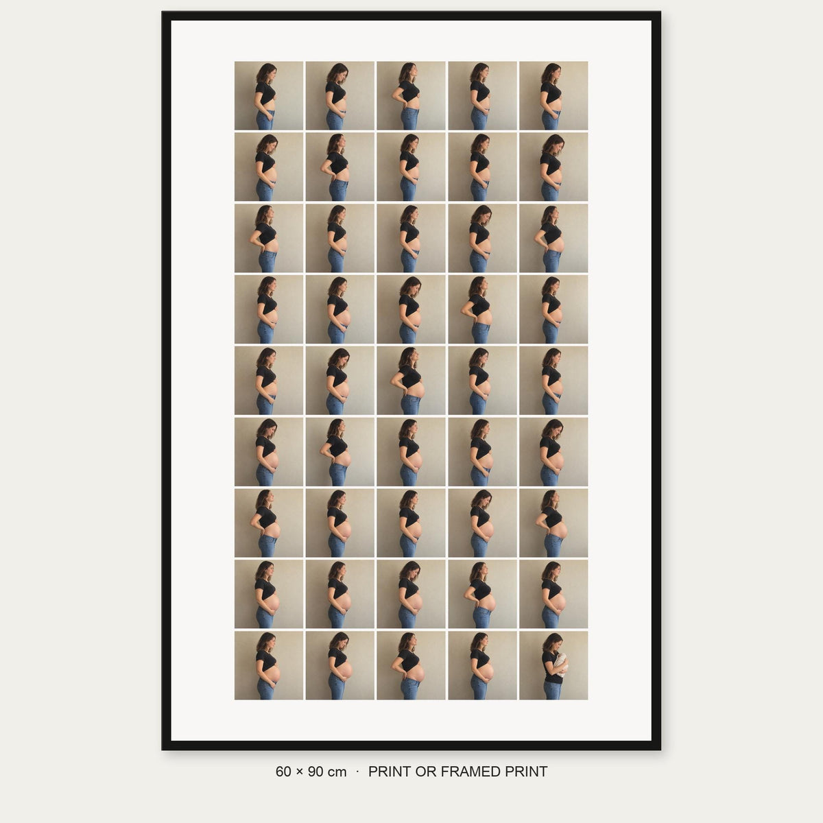 Personalised Pregnancy 45-photo collage complete product view