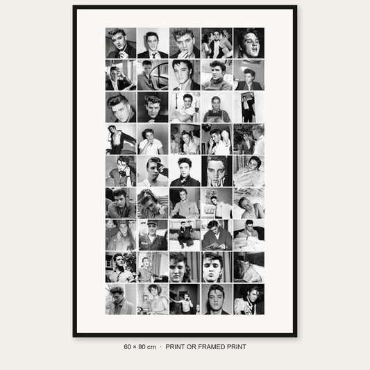 Elvis Presley 45-photo collage complete product view