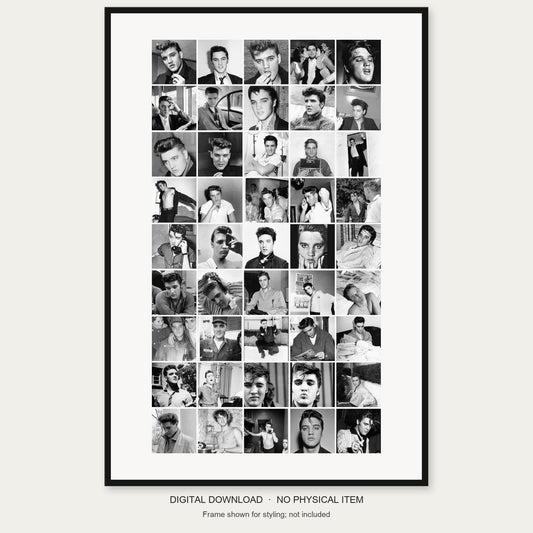 Elvis Presley 45-photo collage complete product view