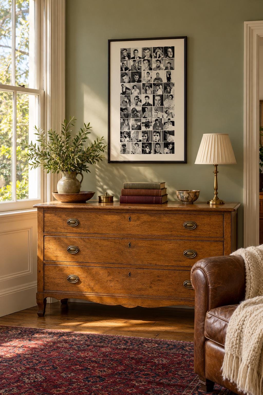 Elvis Presley 45-photo collage illustrative room mockup