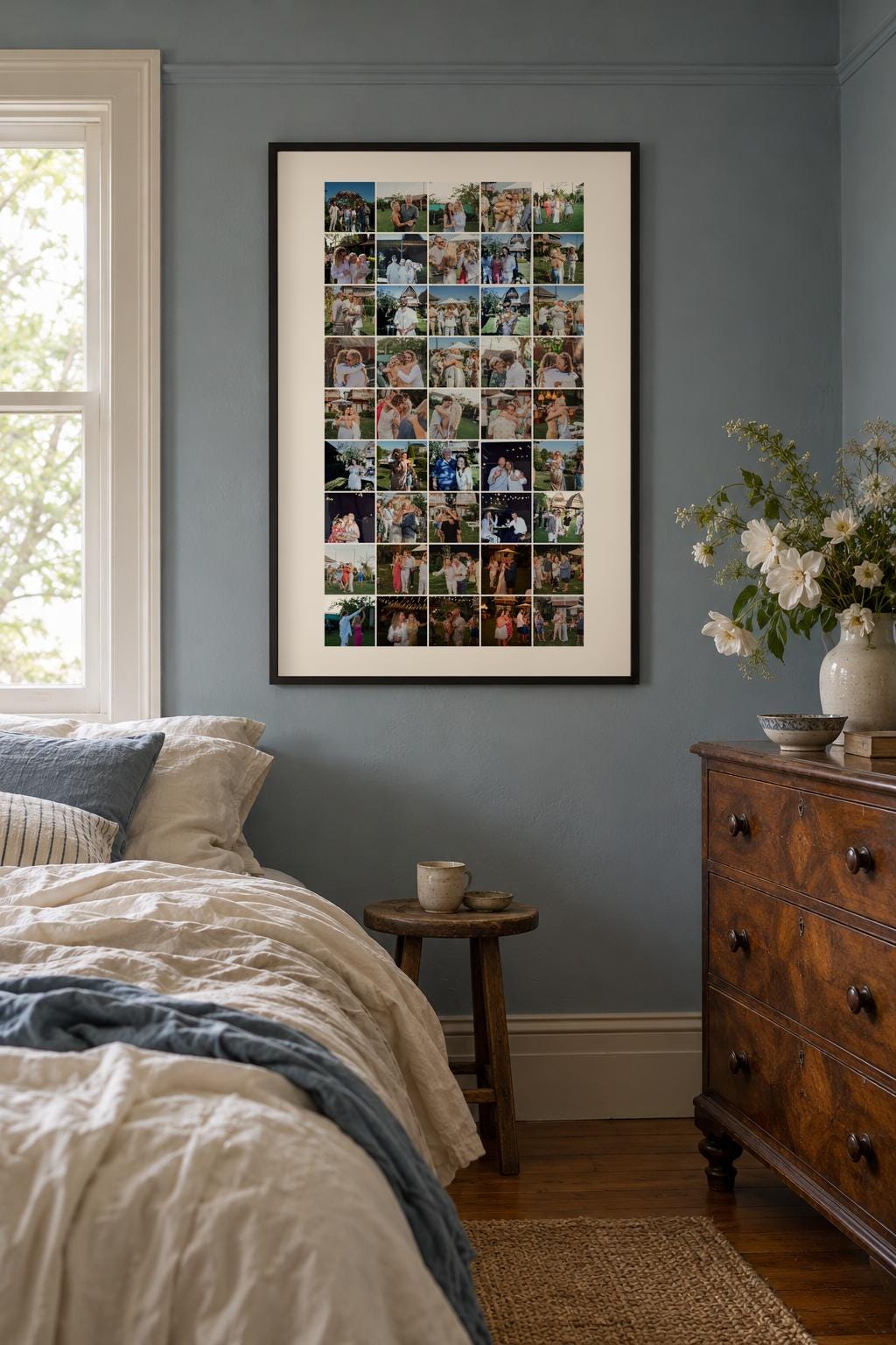 Personalised Wedding 45-photo collage illustrative room mockup
