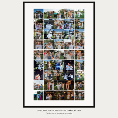 Personalised Wedding 45-photo collage complete product view